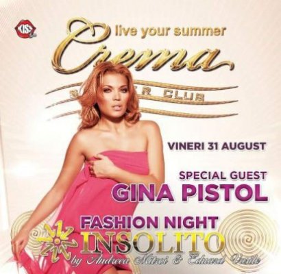 Gina Pistol, invitat special la o seară de modă în Crema Summer Club din Mamaia